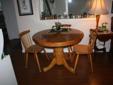 Oak round table and 4 chairs