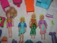 Polly Pocket Lot - 4 Dolls, Car, Clothes, etc.