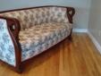 vintage sofa - mahogany trim