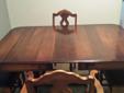 Walnut Dining Table with 6 chairs  --- made by Gibbard