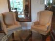 WINGBACK CHAIRS AND COFFEE TABLE